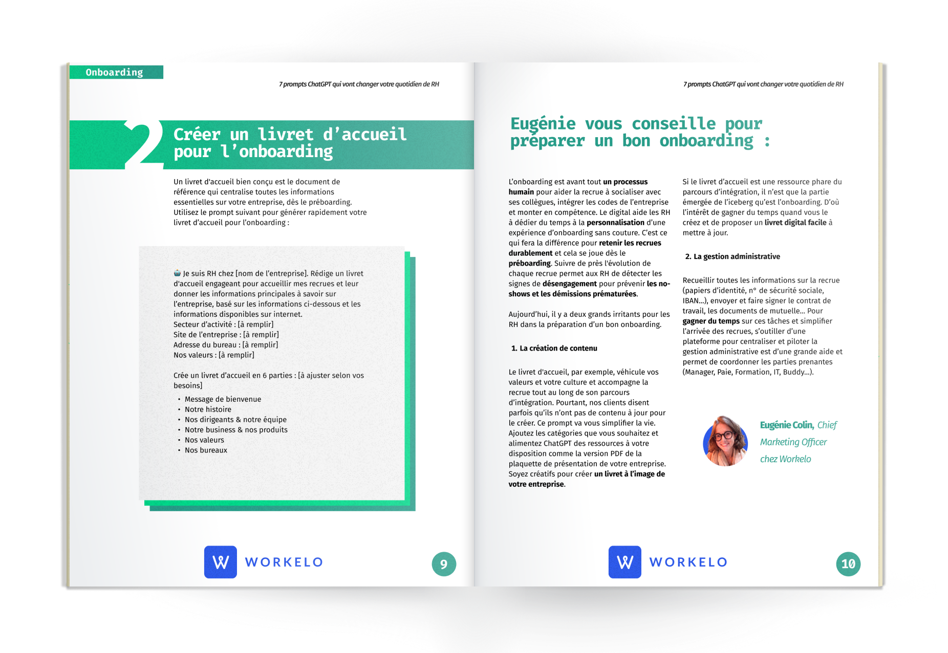 Mockup open Ebook PROMPTS CHAtGPT pour les rh