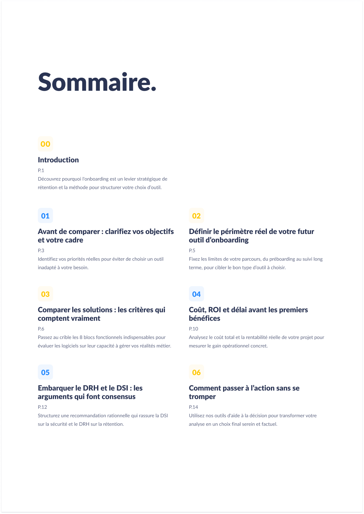 Ebook Workelo Choisir un outil onboarding Sommaire